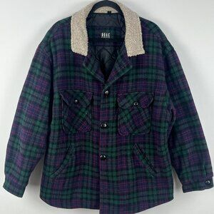 Real Clothes Jacket Size XL Multicolor Plaid Long Sleeve 65% Wool 30% Acrylic
